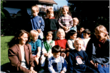 dated 1993 showing children and staff posing for a group photo