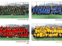 dated 2008-2009, students from the four houses pose as a team